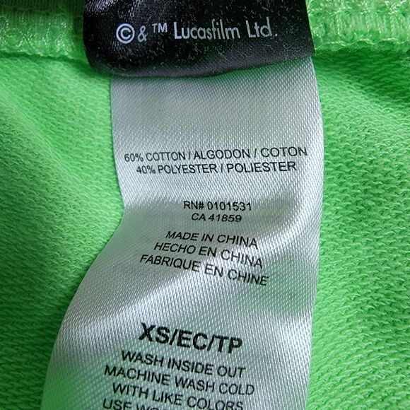 Star Wars St. Patrick's Day Baby Yoda Wide Leg Jogger Pants Bright Green XS - Picture 5 of 6